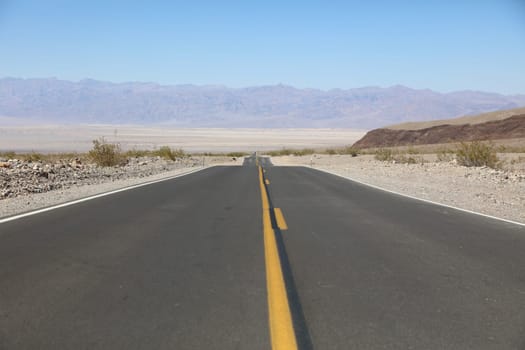 Road through Death Valley National Park. California. USA