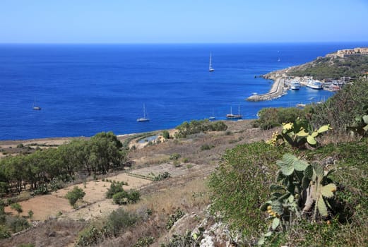 View to Mgarr Harbor on Gozo. Malta