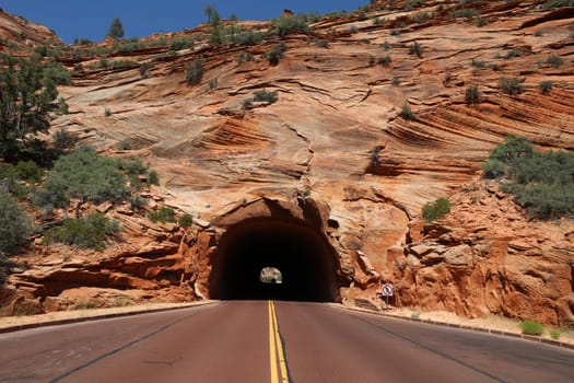 Road through Red Canyon in Dixie National Forest. Utah. USA