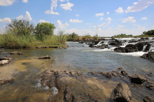 Popa Falls near Divundu. Caprivi Strip. Namibia