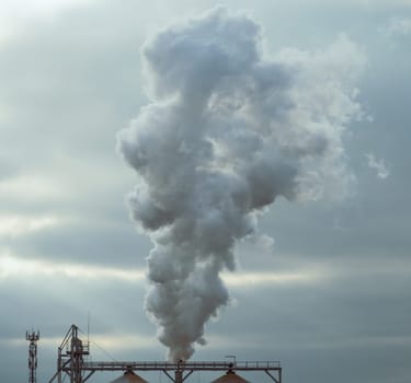 Air pollution smoke from refinery industry