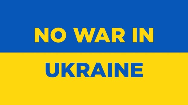 No war in Ukraine concept. Peace in Ukraine flag