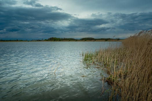 Rainy clouds over the lake, Stankow, Lubelskie, Poland