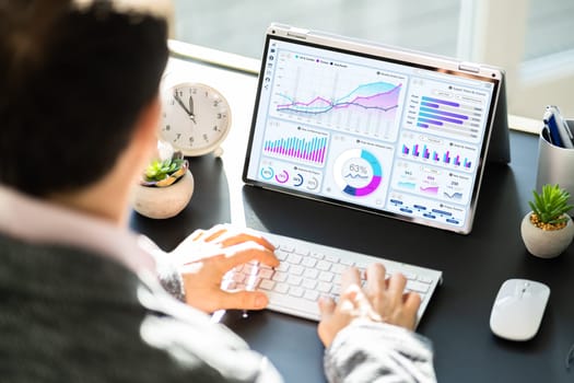 Digital Data Technology. KPI Business Dashboard Technology