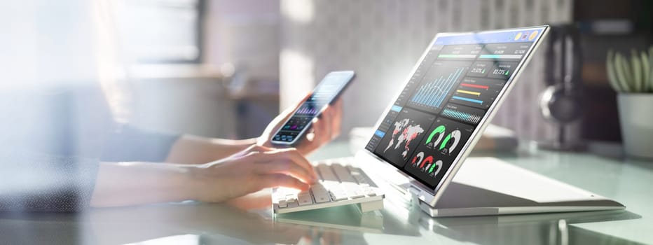 Digital Data Technology. KPI Business Dashboard Technology