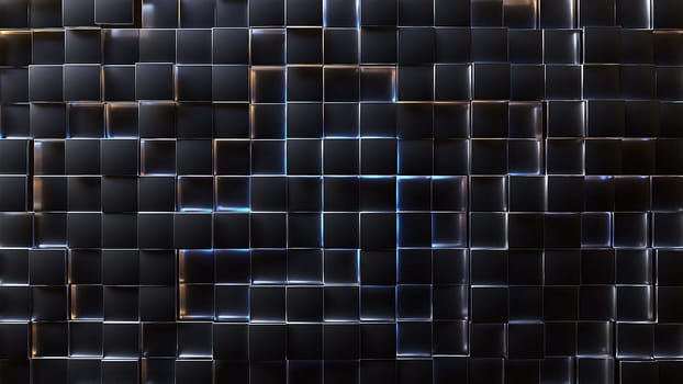 Black blocks with lights. Computer generated 3d render