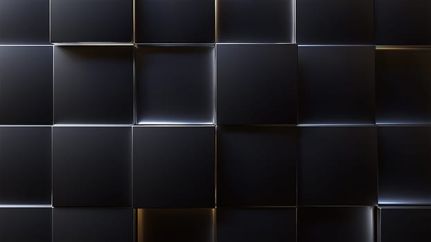 Black blocks with lights. Computer generated 3d render