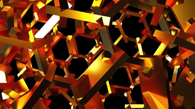 Gold element. Computer generated 3d render