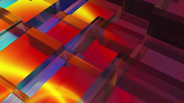 Glossy colorful cubes. Computer generated 3d render