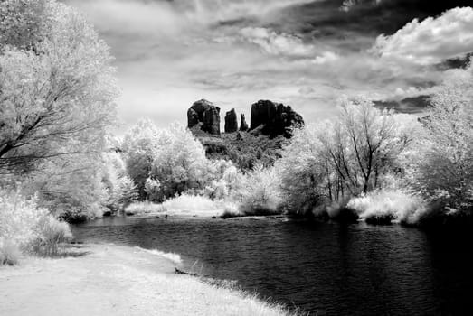 Infrared oak creek and cathedral rock sedona arizona