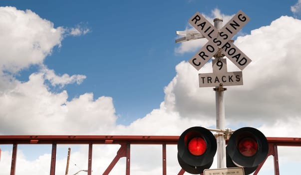 A train trips the signal while switching cars in a Texas town