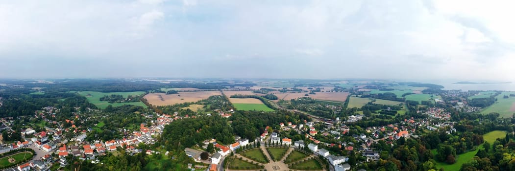 Aerial panorama over Putbus on Rügen