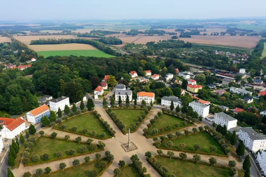 Aerial panorama over Putbus on Rügen