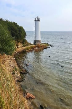 The Maltzien lighthouse on the Baltic Sea island of Rügen