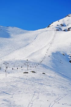 Tatra Mountains in winter with ski lift