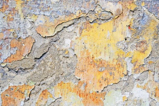 Peeling paint on old wall