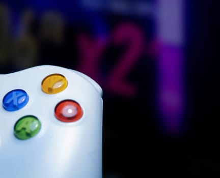 enjoy the fun by playing video games with the game joystick