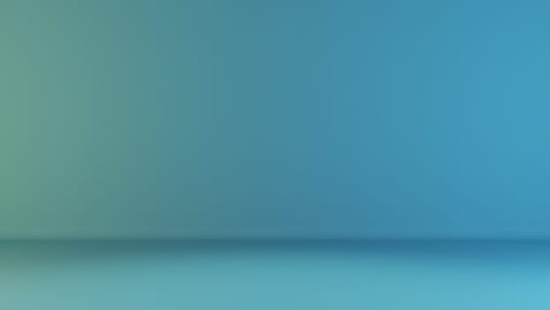blue and green gradient color studio background realistic 3D rendering