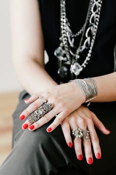 Stilish woman with interesting bijou