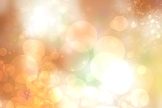 Abstract bright spring or summer landscape texture with natural green bokeh lights and yellow gold circular lights with sunshine and sun rays. Beautiful autumn background with copy space.