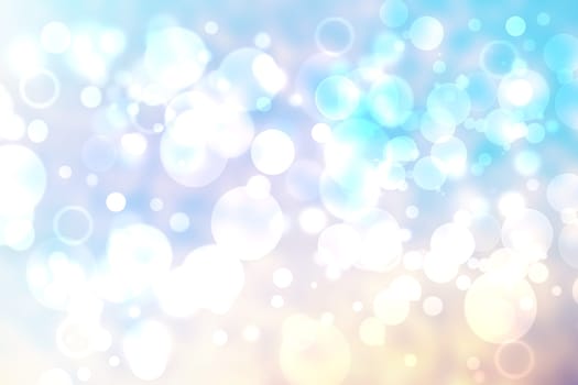 Abstract blurred fresh vivid spring summer light delicate pastel gradient blue turquoise pink bokeh background texture with bright circular soft color lights. Beautiful backdrop illustration.
