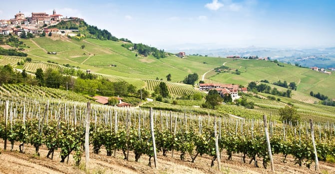 La Morra. Traditional village close to Barolo and Alba, in Piedmont Region, Italy.