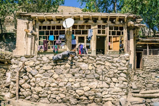 A house in a small mountain village in Yaghnob Valley in Tajikistan