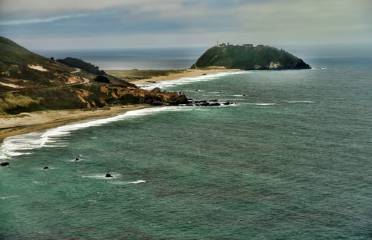 Pacific Ocean Big Sur California cloudy day