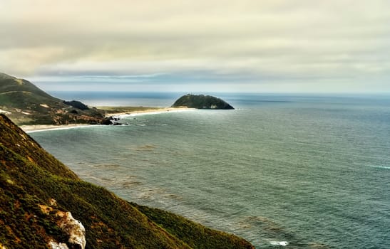 Pacific Ocean Big Sur California cloudy day