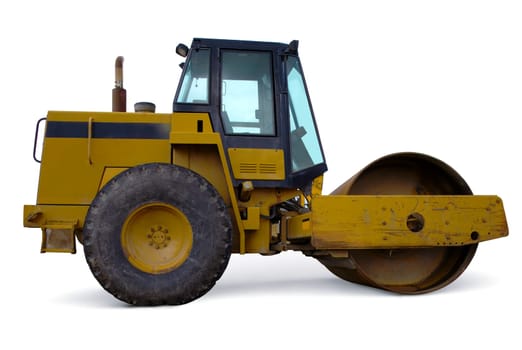 steamroller construction site machine yellow equipment heavy equipment asphalt paving roller