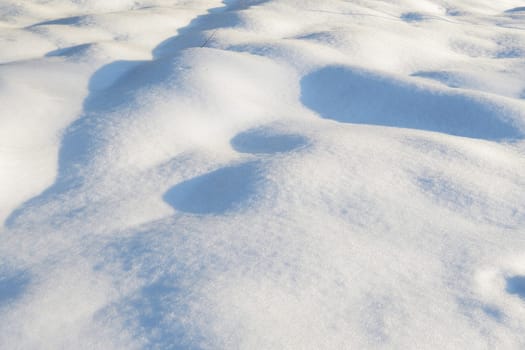 Snow covered fields in winter