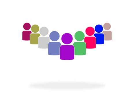 Large group with colorful people - Community, Team or Diversity