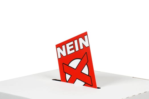 No in german language - Red envelope in ballot box