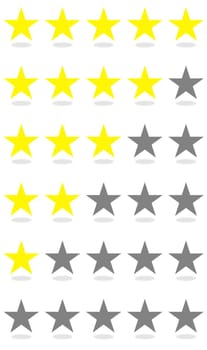 Collection of star icons for feedback or rating