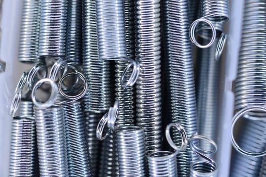 Metal springs in different sizes in a box