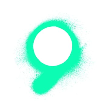 Green graffiti circle for decoration or background template with copy space