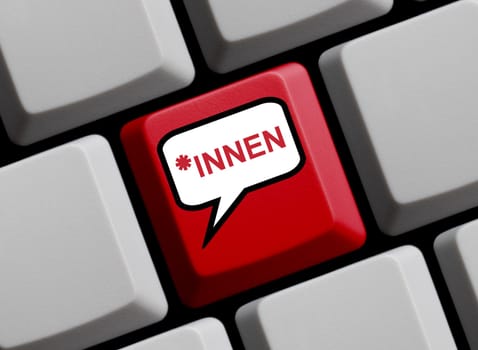 *Innen - German word ending for gender-neutral language 3D illustration