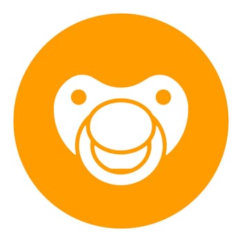 Baby dummy teat isolated vector glyph icon. Graph symbol for children and newborn babies web site and apps design, logo, app, UI