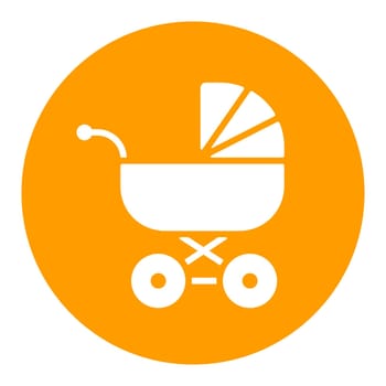 Stroller baby, carriage isolated vector glyph icon. Graph symbol for children and newborn babies web site and apps design, logo, app, UI
