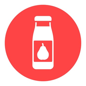 Bottle of pear juice vector glyph icon. Graph symbol for children and newborn babies web site and apps design, logo, app, UI
