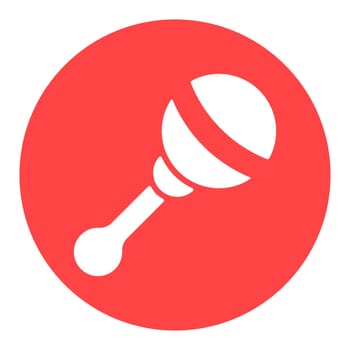 Baby rattle toy vector glyph icon. Graph symbol for children and newborn babies web site and apps design, logo, app, UI