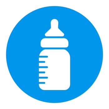 Baby feeding bottle isolated vector glyph icon. Graph symbol for children and newborn babies web site and apps design, logo, app, UI