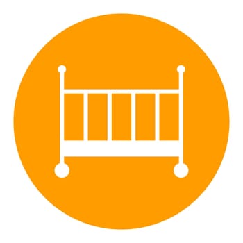 Classic wooden baby crib isolated vector glyph icon. Graph symbol for children and newborn babies web site and apps design, logo, app, UI