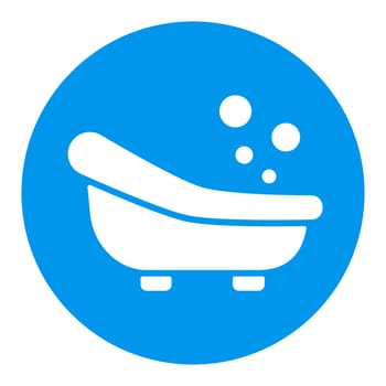 Cute litte baby bath isolated vector glyph icon. Graph symbol for children and newborn babies web site and apps design, logo, app, UI