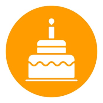 Birthday cake vector glyph icon. Graph symbol for children and newborn babies web site and apps design, logo, app, UI