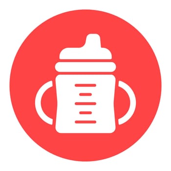 Toddler sippy cup isolated vector glyph icon. Graph symbol for children and newborn babies web site and apps design, logo, app, UI