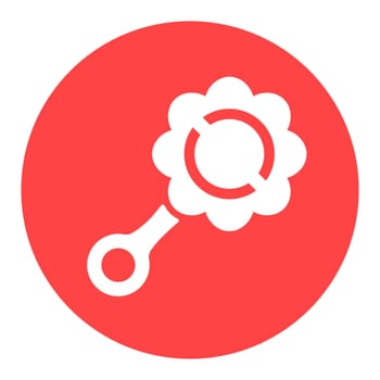 Baby rattle toy vector glyph icon. Graph symbol for children and newborn babies web site and apps design, logo, app, UI