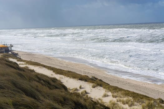 Coastal landscape of the island of Sylt after the storm surge