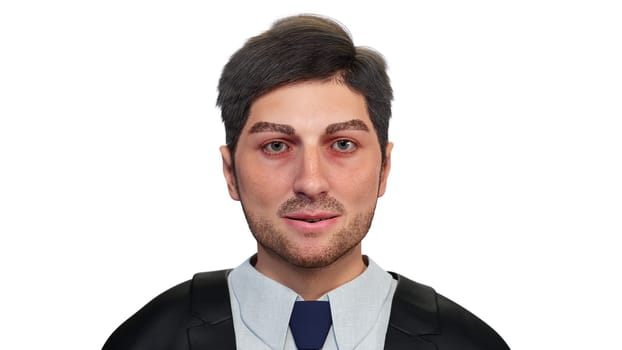 businessman wearing suit and tie office worker success close-up isolated studio portrait 3D illustration