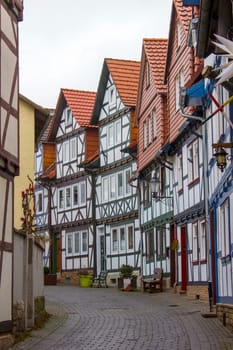 picturesque houses in Bad Sooden-Allendorf in the Werra Valley in Germany, Hessen
